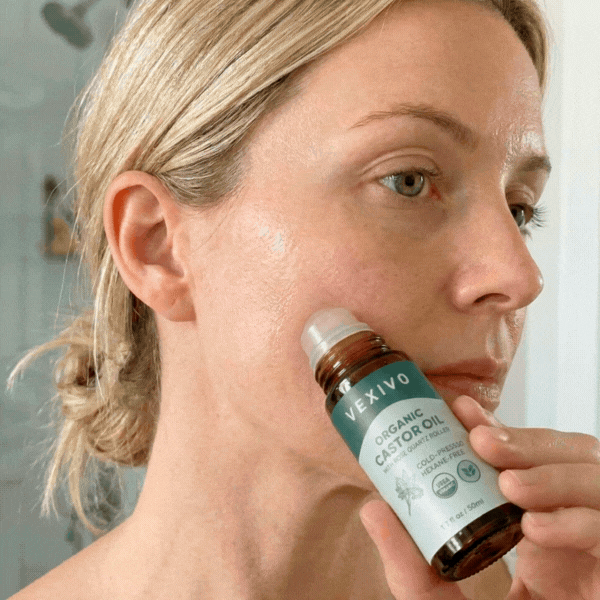 Vexivo | Cold Pressed Organic Castor Oil Roll-On in Amber Glass