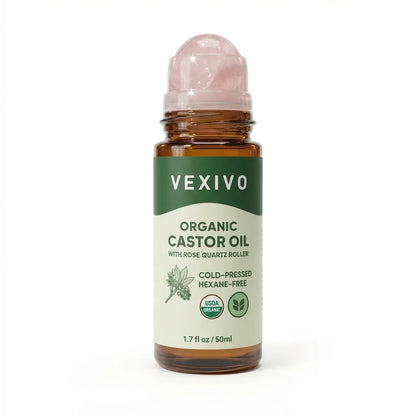 Vexivo | Cold Pressed Organic Castor Oil Roll-On in Amber Glass