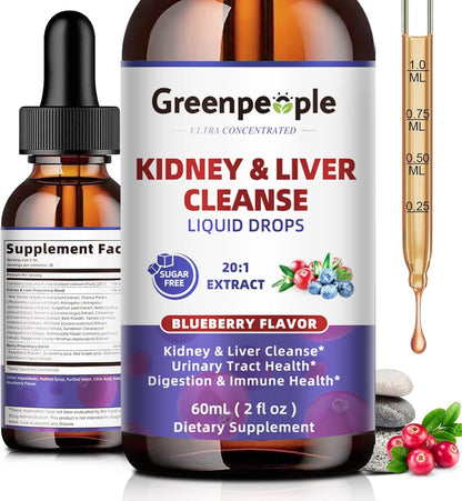 GREENPEOPLE Kidney Cleanse Detox & Repair - 27-In-1 Kidney & Liver Drops