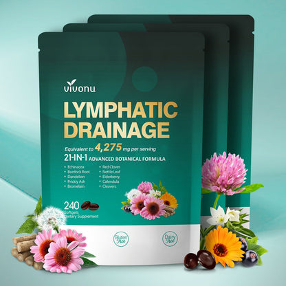 Lymphatic Drainage Supplement, 240 Softgels, 4275mg Lymph System Support Supplement for Women & Men